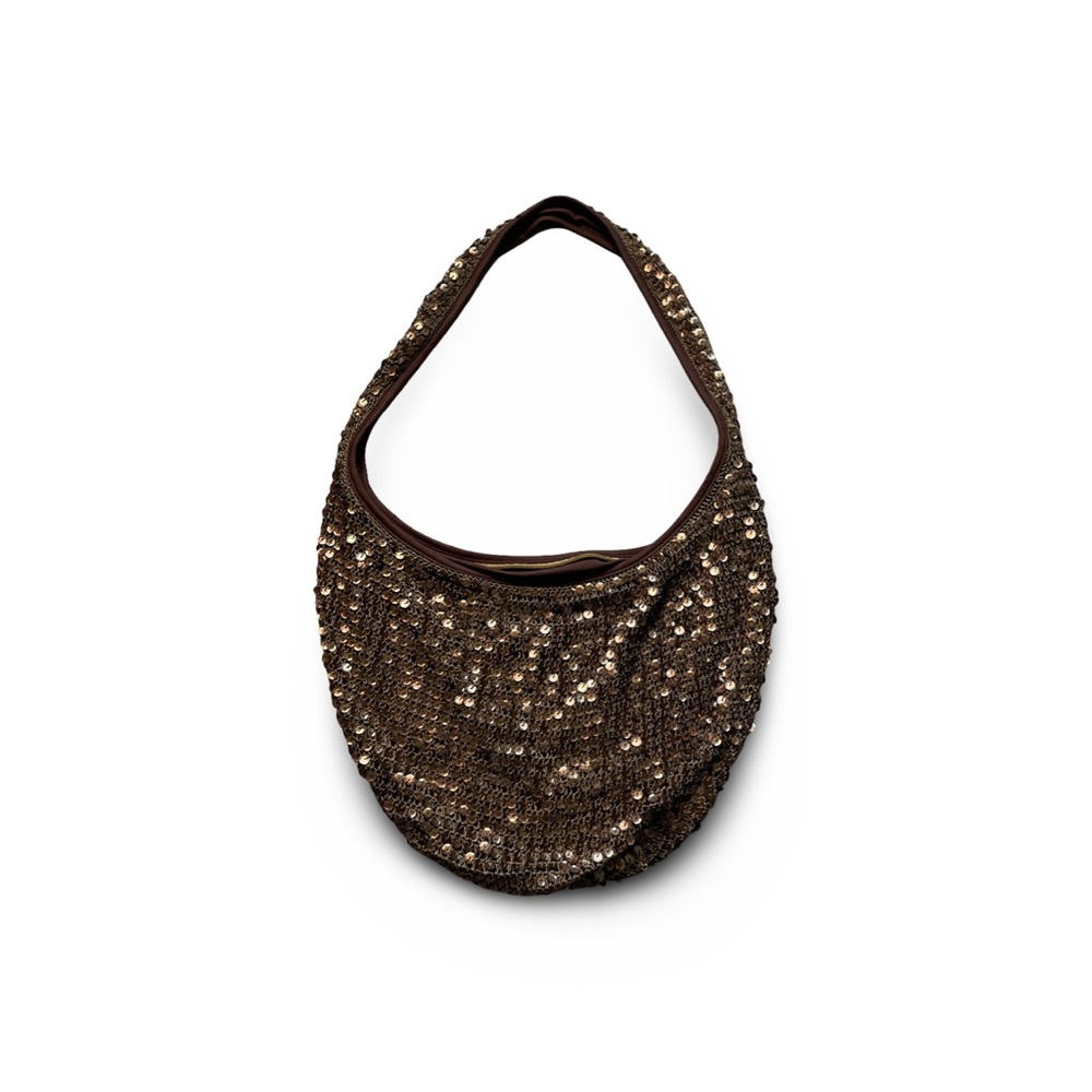 Sequin Brown Hobo Bag